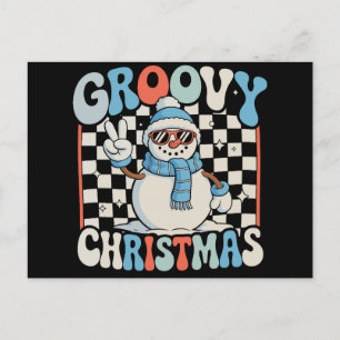 Groovy Schneemann karierter Weihnachten Xmas Kinde