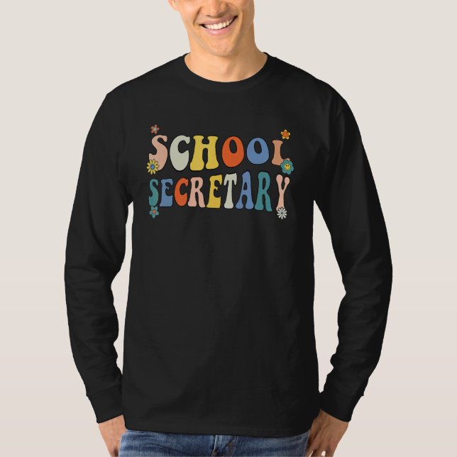 Groovy School Secretary Coping Skills Back To Scho T-Shirt (Vorderseite)