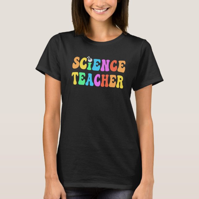 Groovy SCIENCE TEACHER Technology Lehrer STEM Squ T-Shirt (Vorderseite)
