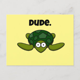 Groovy Sea Turtle Cartoon, Funny Ocean "Typ" Postkarte
