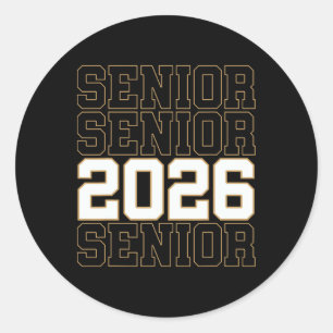 Groovy Senior 2026 Abschlussklasse 2026 Absolvent Runder Aufkleber