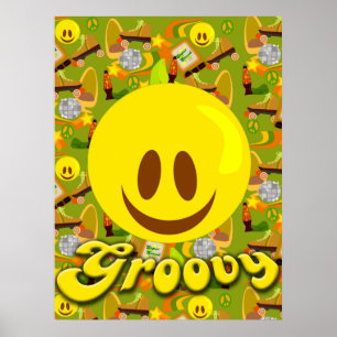 Groovy Seventies Pattern Poster