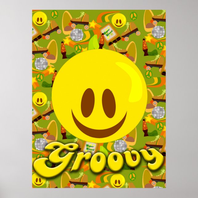 Groovy Seventies Pattern Poster (Vorne)
