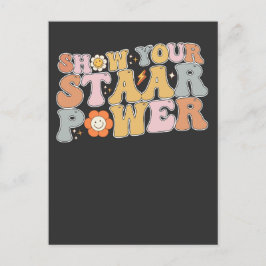Groovy Show your STAAR Power Test Day Einladungspostkarte