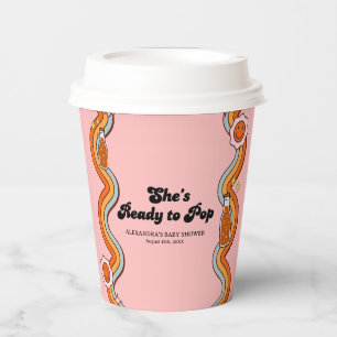 Groovy Sie ist bereit Retro staubiges Rosa zu spre Pappbecher