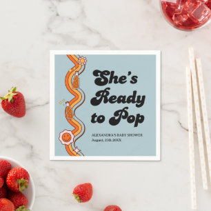 Groovy Sie ist bereit Retro zu knallen Staubiges B Serviette