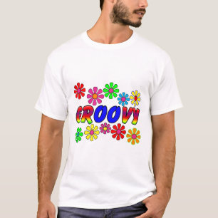 Groovy Siebzigerjahre Retro Blumen-Power-Geschenke T-Shirt