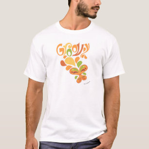 Groovy Sixties Hippie Illustriert Butterfly Design T-Shirt