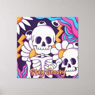 Groovy skeleton leinwanddruck