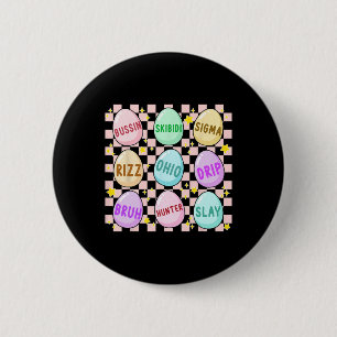 Groovy Skibidi Ostern Egg Funny Rizz Meme Oster H Button