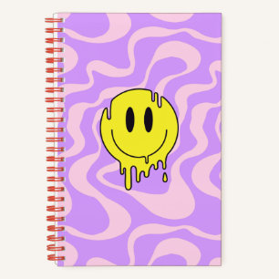 Groovy Smiley Notebook   LILA GEFÄRBTE KRAWATTE Notizbuch