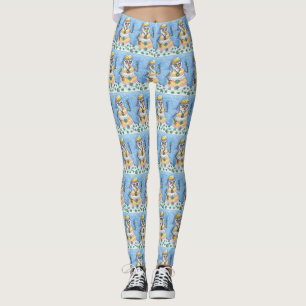 GROOVY SNOWMAN, FRIEDENSSIGN CHRISTMAS LEGGINGS