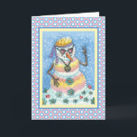 GROOVY SNOWMAN PEACE CHRISTMAS GREETCARD V FEIERTAGSKARTE<br><div class="desc">Verse : "HABE EINE GROSSE CHRISTMAS!" HUMOROUS HIPPIE SNOWMAN URLAUB GREETING/NOTE CARD/ENVELOPE Blue/White/Pink Snowball Border *Anpassen..Suchen Sie nach passenden Gegenständen Susan Brack Design</div>