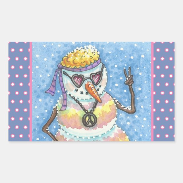 GROOVY SNOWMAN, PEACE SIGSTMAS STICKERS REc (Vorderseite)