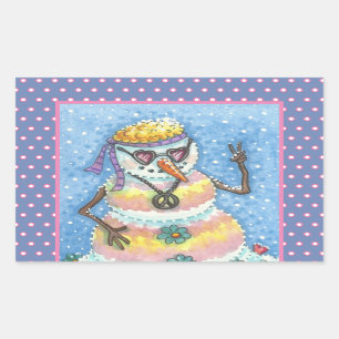 GROOVY SNOWMAN, PEACE SIGSTMAS STICKERS REc