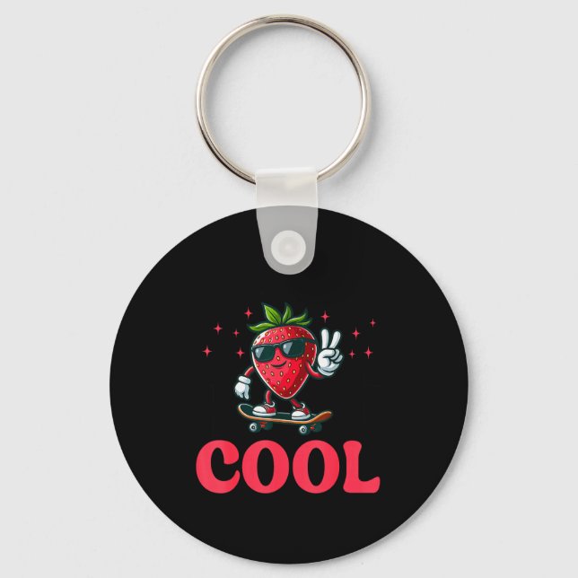 Groovy So Berry Cool Fruit Lover Strawberry Season Schlüsselanhänger (Vorderseite)