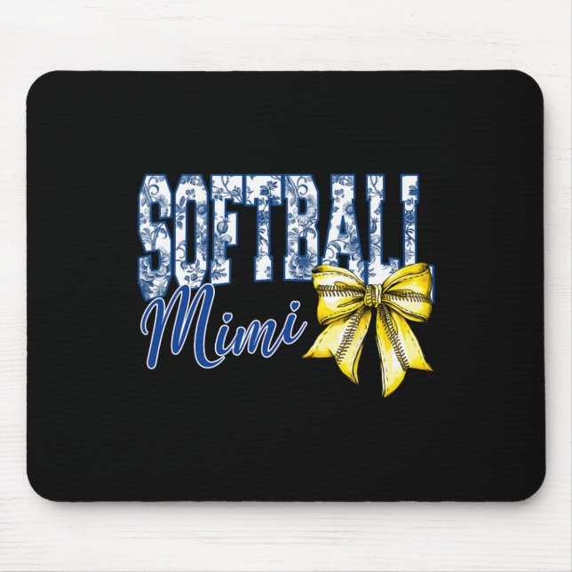 Groovy Softll Mimi Blau Chinoiserie Koks Bow G Mousepad (Vorne)