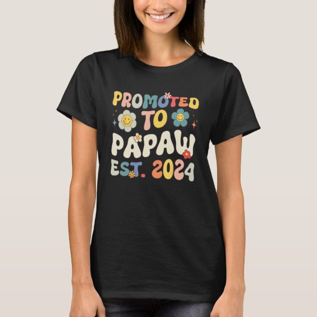 Groovy Soon to be Papaw 2024 for New Papaw First T T-Shirt (Vorderseite)