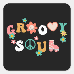 Groovy Soul Quadratischer Aufkleber