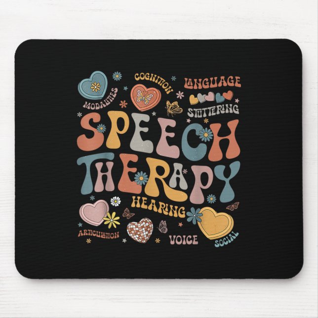 Groovy Speech Therapy Language Pathologist Slp Hea Mousepad (Vorne)