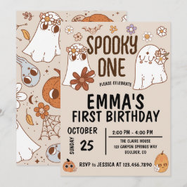 Groovy Spooky Halloween Einladung zum Geburtstag