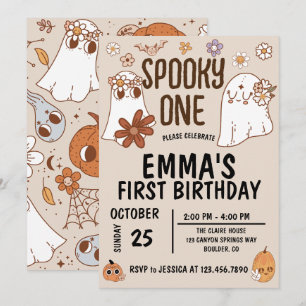 Groovy Spooky Halloween Einladung zum Geburtstag