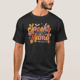Groovy Spooky Mama Retro Halloween Ghost Witchy Sp T-Shirt