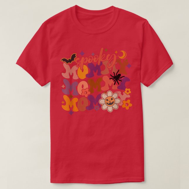 Groovy Spooky Mommy Fabulous Mommy Halloween Party T-Shirt (Design vorne)