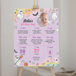 Groovy Spooky One Birthday Milestone Zeichen Poster
