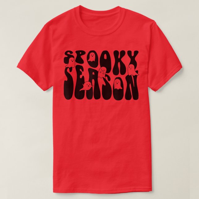 Groovy Spooky Season Boo Ghost Spooky Vibes Hallow T-Shirt (Design vorne)