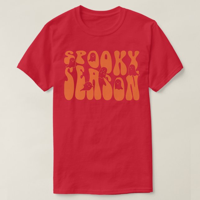 Groovy Spooky Season Boo Ghost Spooky Vibes Hallow T-Shirt (Design vorne)