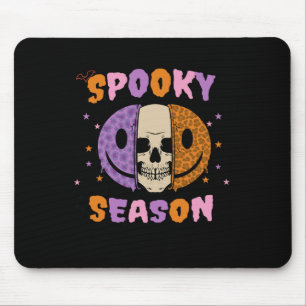 Groovy Spooky Season Halloween Ghost Boo Smile Fac Mousepad