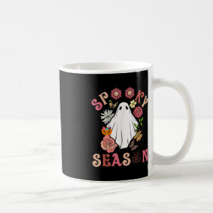 Groovy Spooky Season Niedlich Ghost Holding Pumpki Kaffeetasse