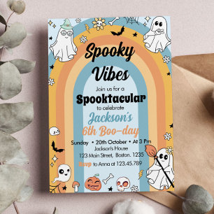 Groovy Spooky Vibes Ghost Birthday Einladung
