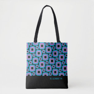 Groovy Square Pattern Personalisiert Tasche