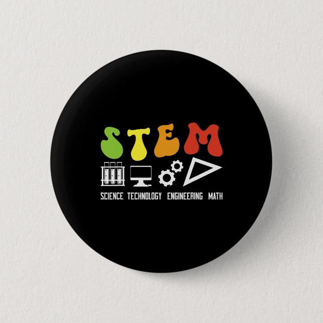 Groovy Stem-Lehrer Anerkennung Stem-Lehre  Button (Vorderseite)
