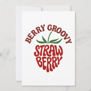 Groovy Strawberry Retro 70er Vibes Einladung