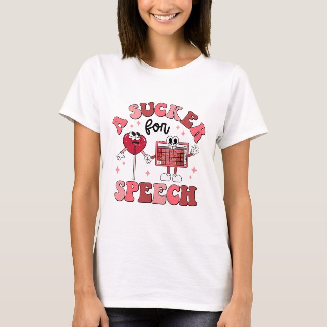 Groovy Sucker spricht Valentine Speech Patholog T-Shirt (Vorderseite)