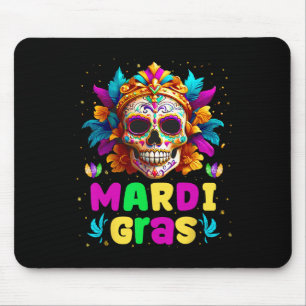 Groovy Sugar Skull Jester Costume Mardi Gras Men W Mousepad
