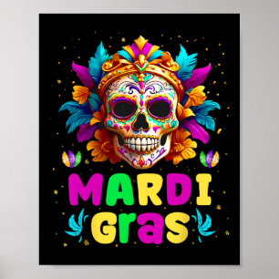 Groovy Sugar Skull Jester Costume Mardi Gras Men W Poster