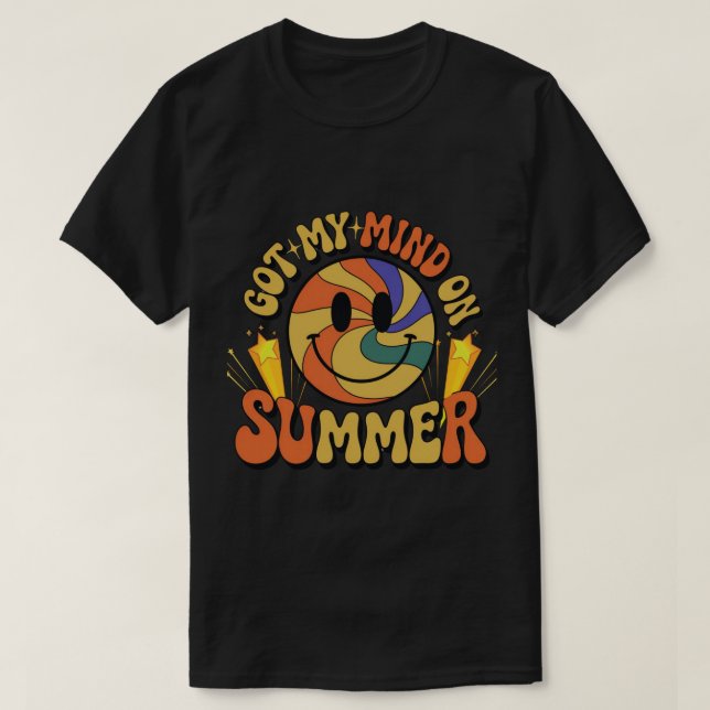 Groovy Summer Vibes Smiley T-Shirt (Design vorne)