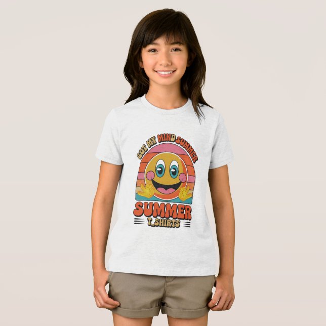 Groovy Summer Vibes Smiley T-Shirt Tri-Blend Shirt (Vorderseite Voll)