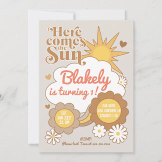 Groovy Sunshine Geburtstagseinladung Einladung
