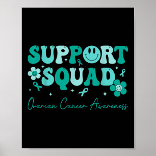 Groovy Support Squad Aquamarin Ribbon Ovarialkarzi Poster