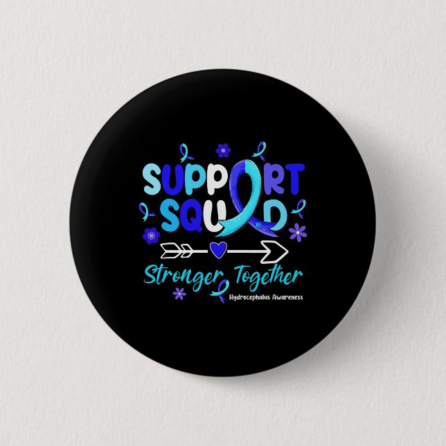 Groovy Support Squad Blue Ribbon Hydrocephalus Awa Button (Vorderseite)