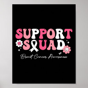 Groovy Support Squad Brustkrebs Bewusstsein weiß Poster