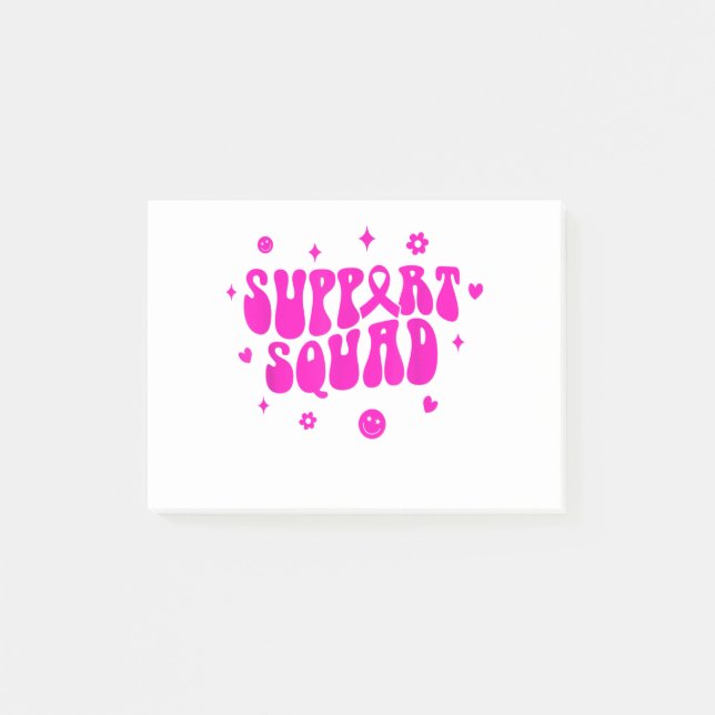Groovy Support Squad Brustkrebs Bewusstsein, wir Post-it Klebezettel (Vorderseite)