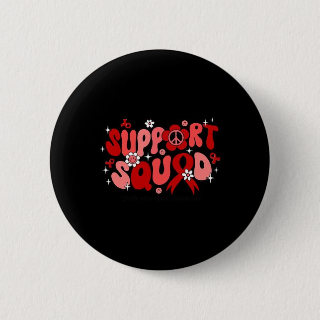 Groovy Support Squad Gehirnaneurysm-Awareness-Gesc Button (Vorderseite)