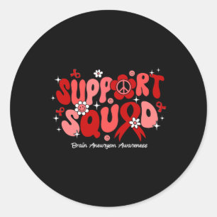 Groovy Support Squad Gehirnaneurysm Bewusstsein Runder Aufkleber