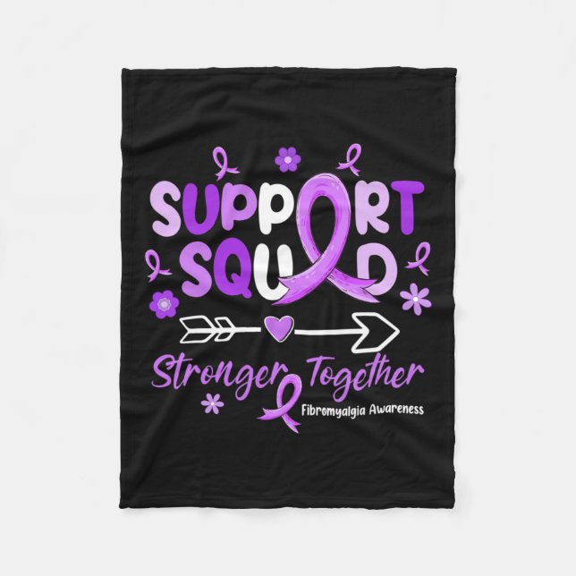 Groovy Support Squad Lila Ribbon Fibromyalgia Aw Fleecedecke (Vorderseite)